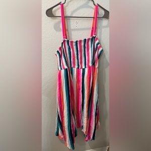Torrid Bright Stripe Handkerchief hem Dress Size 2 removable straps NWOT
